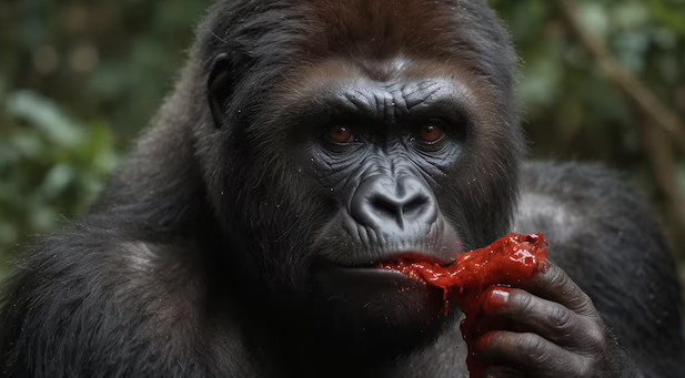 do gorillas eat meat